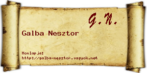 Galba Nesztor névjegykártya